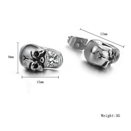 Zuverlässige Leistung Weibliche Totenkopf Titan Ohrringe Mit Diamant