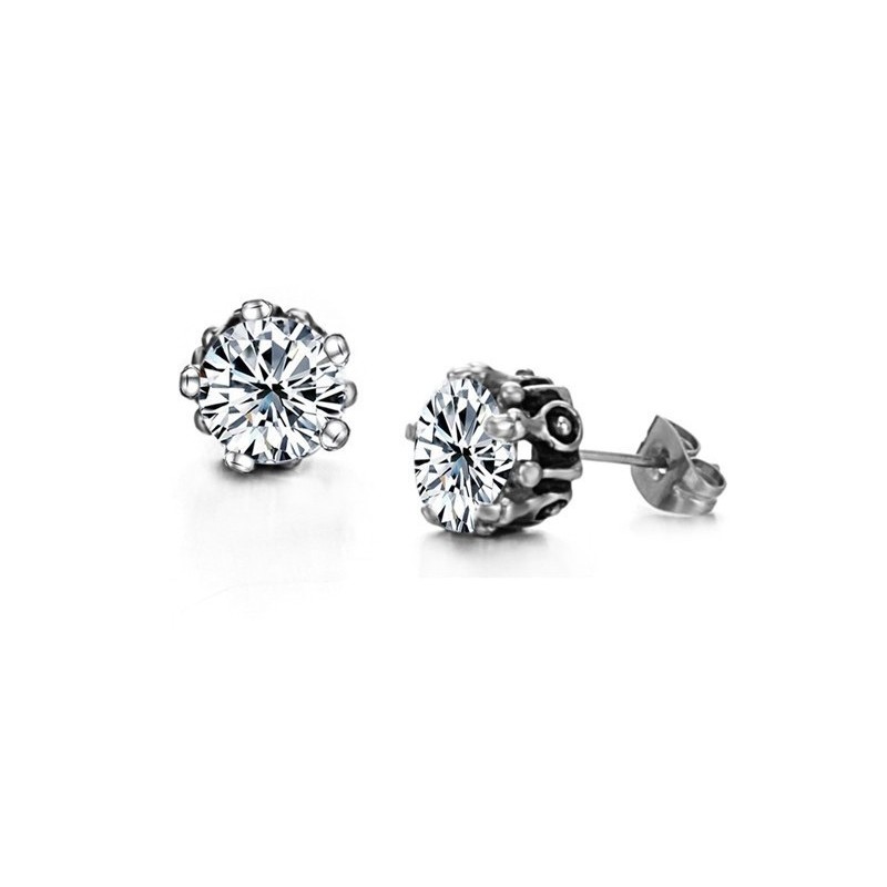 Hochwertige Weibliche Weiße Titanohrringe Mit Strass Hochwertige Weibliche Weiße Titanohrringe Mit Strass