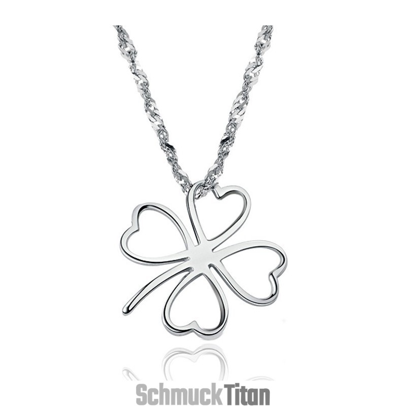 Einfach Zu Verwendende Weibliche Halskette Aus iertem Titan In Kleeblattform