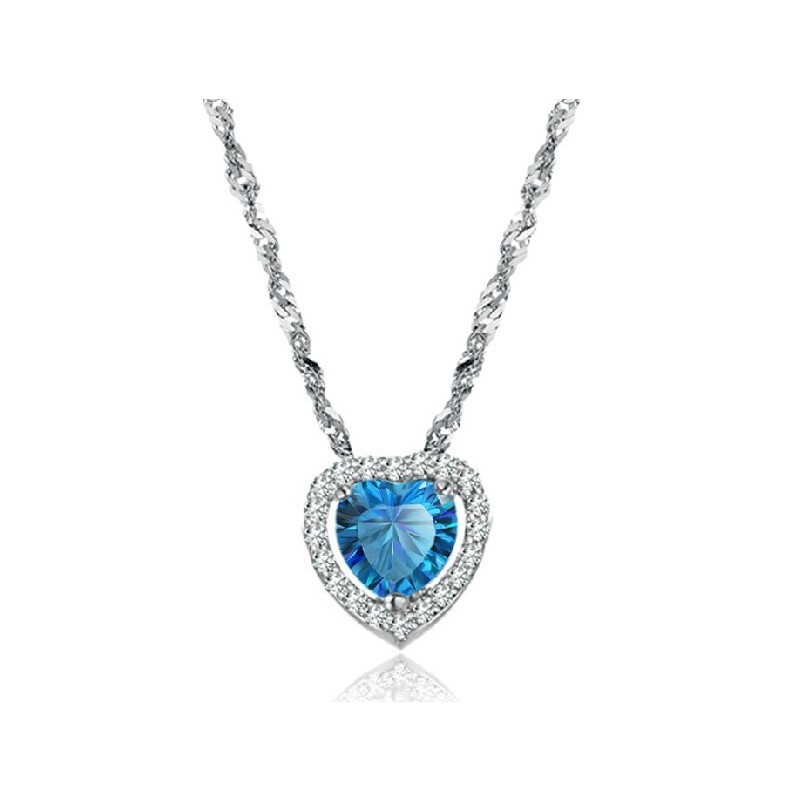 Hochwertige Weibliche Sweetheart Platinierte Titan Halskette Mit Strass Hochwertige Weibliche Sweetheart Platinierte Titan Halskette Mit Strass
