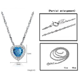 Hochwertige Weibliche Sweetheart Platinierte Titan Halskette Mit Strass