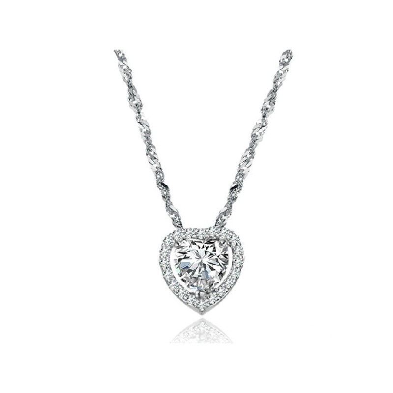 Zuverlässige Qualität Weibliche Sweetheart Platin Beschichtung Titan Halskette Mit Strass Zuverlässige Qualität Weibliche Sweetheart Platin Beschichtung Titan Halskette Mit Strass