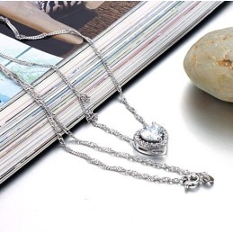 Zuverlässige Qualität Weibliche Sweetheart Platin Beschichtung Titan Halskette Mit Strass
