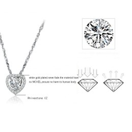 Zuverlässige Qualität Weibliche Sweetheart Platin Beschichtung Titan Halskette Mit Strass