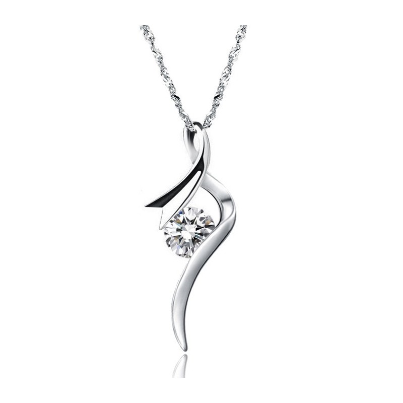 Stabile Qualität Weibliche Platin Beschichtung Titan Halskette Mit Diamant Stabile Qualität Weibliche Platin Beschichtung Titan Halskette Mit Diamant