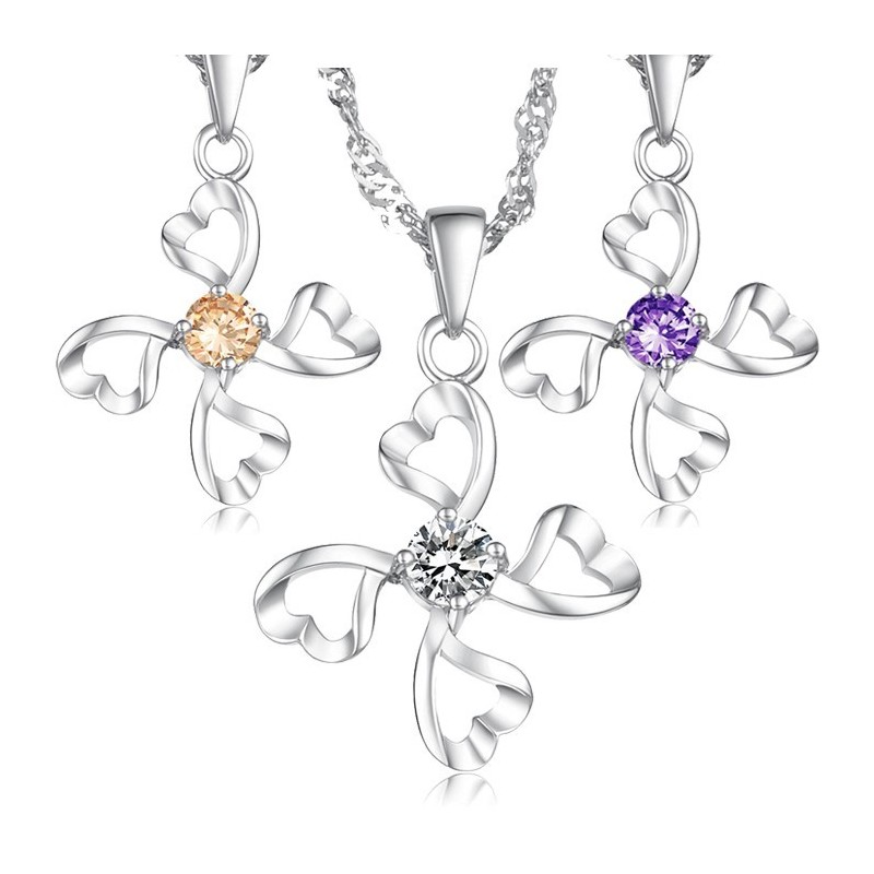 Hochwertige Weibliche Platin-Titan-Halskette Mit Diamant Hochwertige Weibliche Platin-Titan-Halskette Mit Diamant
