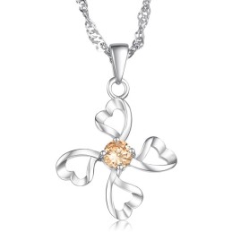 Hochwertige Weibliche Platin-Titan-Halskette Mit Diamant
