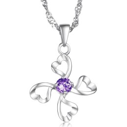 Hochwertige Weibliche Platin-Titan-Halskette Mit Diamant