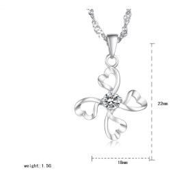 Hochwertige Weibliche Platin-Titan-Halskette Mit Diamant