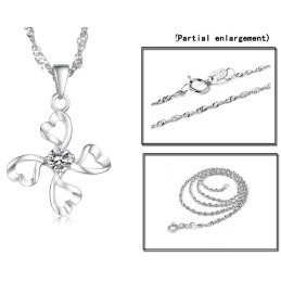 Hochwertige Weibliche Platin-Titan-Halskette Mit Diamant