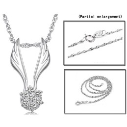 Einfach Zu Verwendende Halskette Aus Platiniertem Titan In Flügelform Für Frauen Mit Strass
