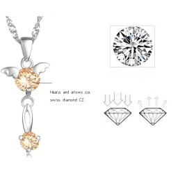 Stabile Qualität Weibliche Lila Platin Beschichtung Titan Halskette Mit Diamant