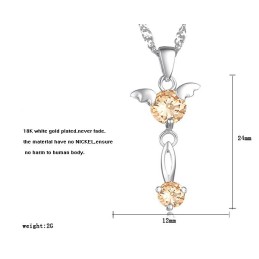 Stabile Qualität Weibliche Lila Platin Beschichtung Titan Halskette Mit Diamant