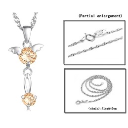 Stabile Qualität Weibliche Lila Platin Beschichtung Titan Halskette Mit Diamant