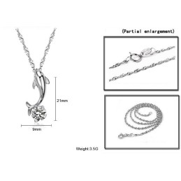 Weltweit Bekannte Weibliche Halskette Aus Platiniertem Titan In Delfinform Mit Diamant