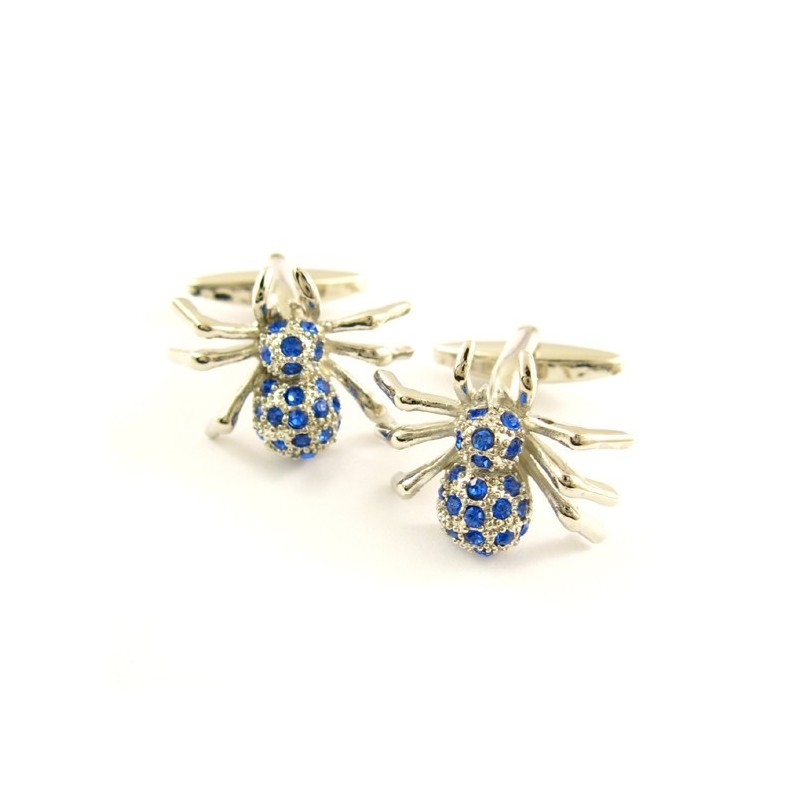 Manschettenknöpfe „Mysterious Spider“ Aus Titan Mit Blauen Diamanten Manschettenknöpfe „Mysterious Spider“ Aus Titan Mit Blauen Diamanten