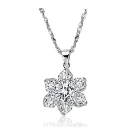 To Have A Long Story Damen Platinierte Titan Halskette Mit Strass