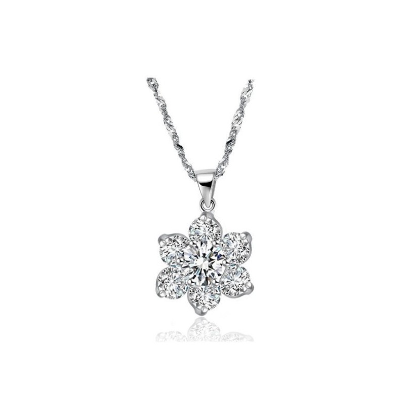 To Have A Long Story Damen Platinierte Titan Halskette Mit Strass To Have A Long Story Damen Platinierte Titan Halskette Mit Strass