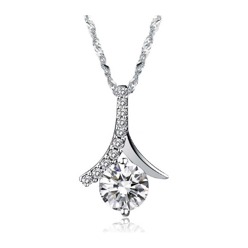 Hochwertige Damen-Halskette Aus Platiniertem Titan Mit Diamant Hochwertige Damen-Halskette Aus Platiniertem Titan Mit Diamant