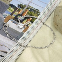 Hochwertige Damen-Halskette Aus Platiniertem Titan Mit Diamant