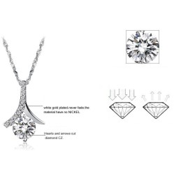 Hochwertige Damen-Halskette Aus Platiniertem Titan Mit Diamant