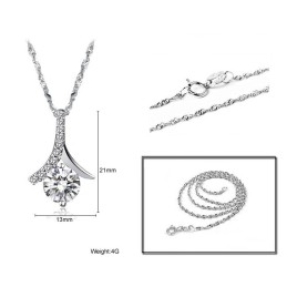 Hochwertige Damen-Halskette Aus Platiniertem Titan Mit Diamant
