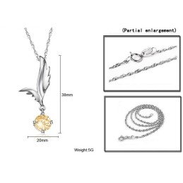 Zuverlässige Qualität Weibliche Flügelform Platinierte Titan Halskette Mit Strass