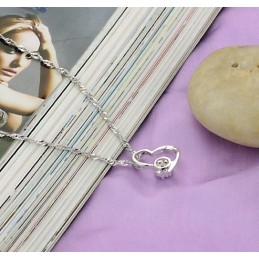 Stabile Qualität Weibliche Platin Beschichtung Titan Halskette Mit Diamant