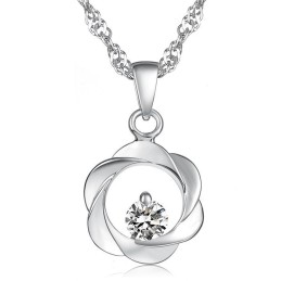 Qualität Und Quantität Gesichert Weibliche Elegante Platin Beschichtung Titan Halskette Mit Diamant