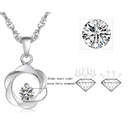 Qualität Und Quantität Gesichert Weibliche Elegante Platin Beschichtung Titan Halskette Mit Diamant