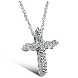 Zuverlässiger Ruf Weibliches Kreuz Platinierte Titanhalskette Mit Strass
