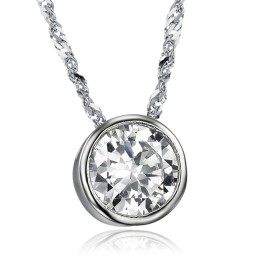 To Have A Long Story Damen Platinierte Titan Halskette Mit Strass