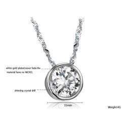 To Have A Long Story Damen Platinierte Titan Halskette Mit Strass
