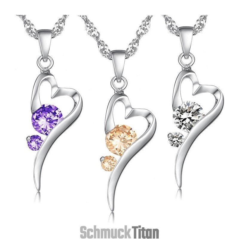 Große Auswahl An Weiblichen Schloss-Halsketten Aus iertem Titan Mit Diamant