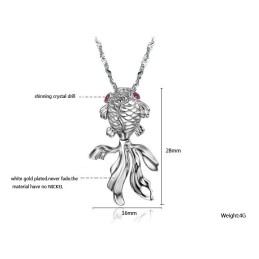 Einfach Zu Verwendende Weibliche Halskette In Fischform Aus Platiniertem Titan