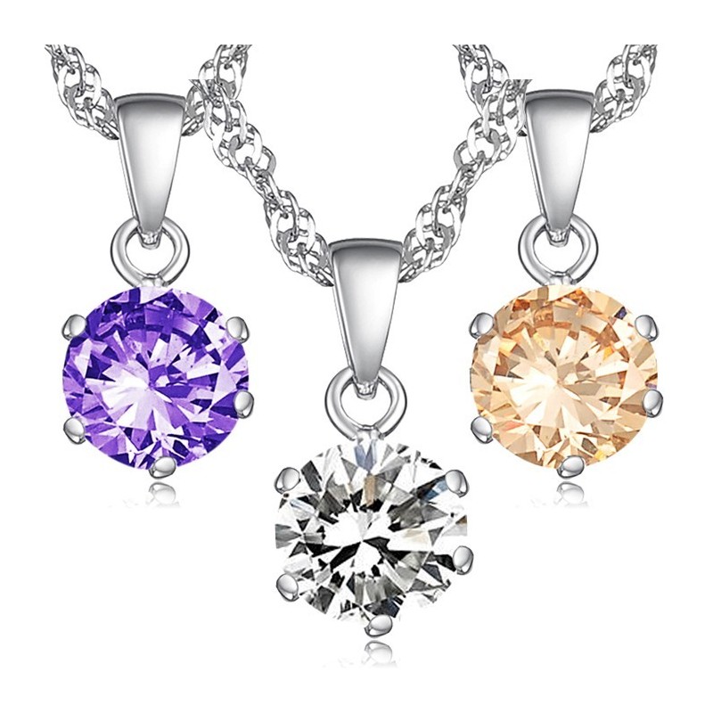 Stabile Qualität Weibliche Platin Beschichtung Titan Halskette Mit Diamant Stabile Qualität Weibliche Platin Beschichtung Titan Halskette Mit Diamant