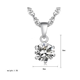 Stabile Qualität Weibliche Platin Beschichtung Titan Halskette Mit Diamant