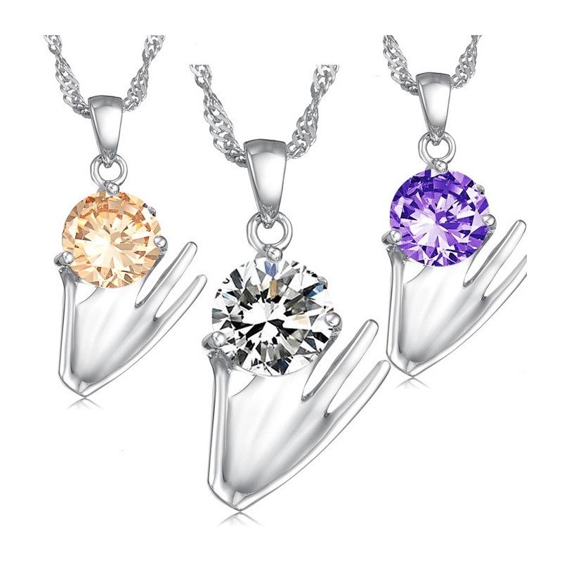 Große Auswahl An Weiblichen Lila Platin Plating Titan Halskette Mit Diamant Große Auswahl An Weiblichen Lila Platin Plating Titan Halskette Mit Diamant
