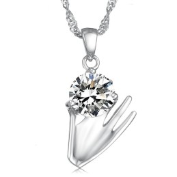 Große Auswahl An Weiblichen Lila Platin Plating Titan Halskette Mit Diamant
