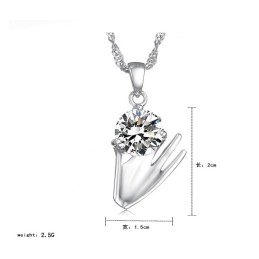 Große Auswahl An Weiblichen Lila Platin Plating Titan Halskette Mit Diamant