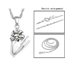 Große Auswahl An Weiblichen Lila Platin Plating Titan Halskette Mit Diamant