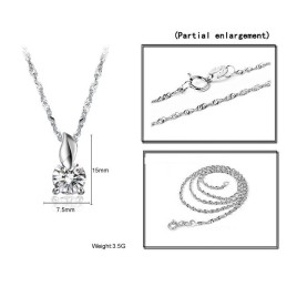 Einfach Zu Verwendende Weibliche Platin-Titan-Halskette Mit Diamant