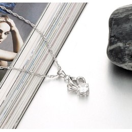 Einfach Zu Verwendende, Allergiefreie Titan-Halskette Für Frauen Mit Platinbeschichtung Und Strass