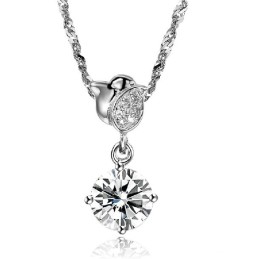 Die Königin Der Qualität Weibliche Rose Form Platin Überzogene Titan Halskette Mit Strass