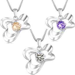 Hochwertige Damen-Halskette Aus Platiniertem Titan Mit Diamant
