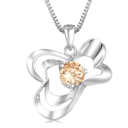 Hochwertige Damen-Halskette Aus Platiniertem Titan Mit Diamant