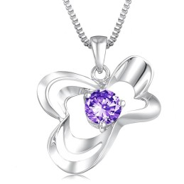 Hochwertige Damen-Halskette Aus Platiniertem Titan Mit Diamant