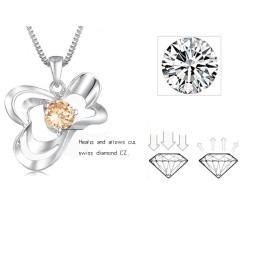 Hochwertige Damen-Halskette Aus Platiniertem Titan Mit Diamant
