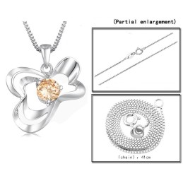 Hochwertige Damen-Halskette Aus Platiniertem Titan Mit Diamant
