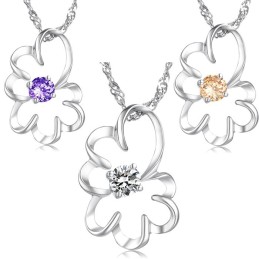 Große Auswahl An Weiblichen Lila Platin Plating Titan Halskette Mit Diamant